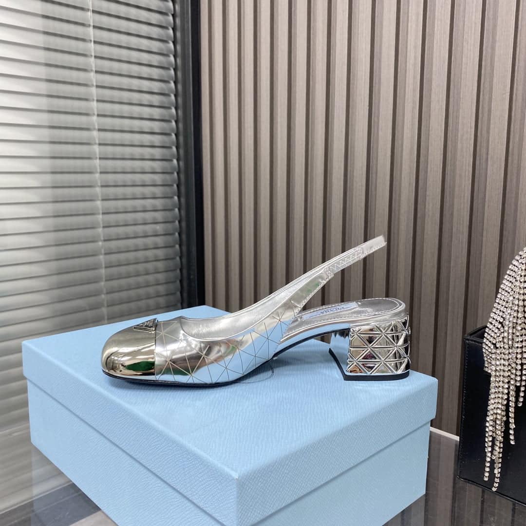 (1:1 replica) Prada Prada Color Block With Rear Bridle Block Silver For Women PRD