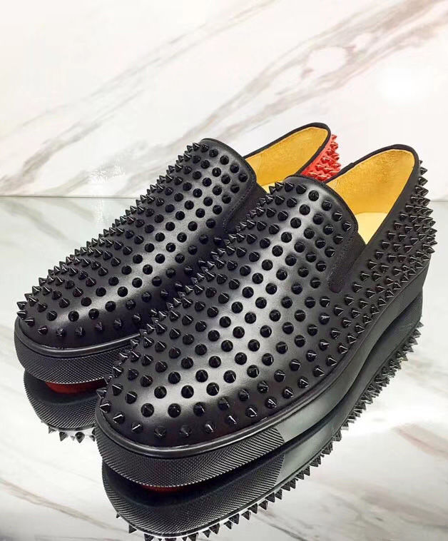 (1:1 replica) Christian Louboutin Roller Boat Men s Flat Black