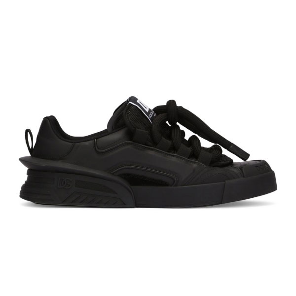 (1:1 replica) DOLCE GABBANA MIXED-MATERIAL PORTOFINO SNEAKERS IN BLACK – DG038
