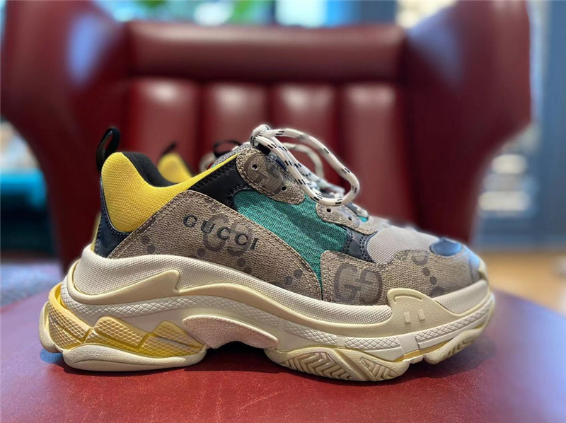 (1:1 replica) gucci x balenciaga the hacker project triple s beige sneakers