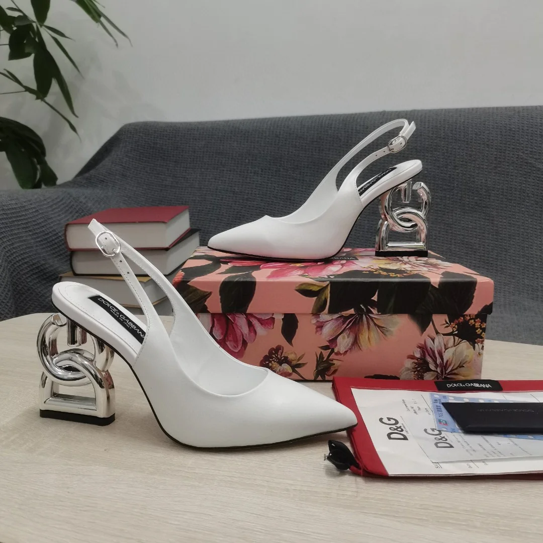 (1:1 replica) Dolce Gabbana Satin Sandals With 3.5 Heel White For Women DG Shoes