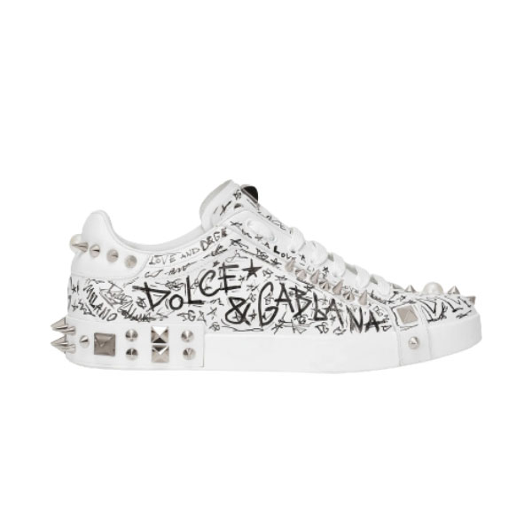 (1:1 replica) DOLCE GABBANA CALFSKIN NAPPA PORTOFINO SNEAKERS WITH STUDS – DG019