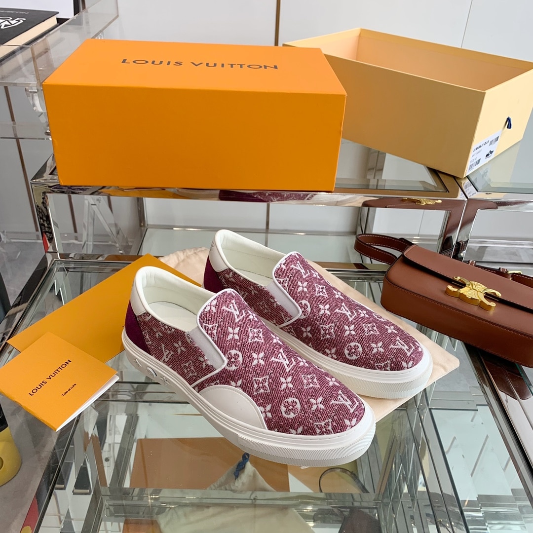 (1:1 replica) Louis Vuitton Women s Trocadero Slip On Red For Women LV