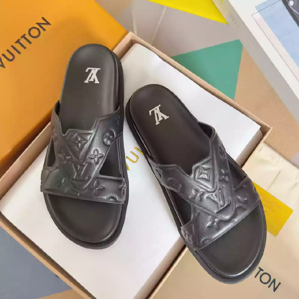 (1:1 replica) LV OASIS MULE EMBOSSED MONOGRAM BROWN LVSD060