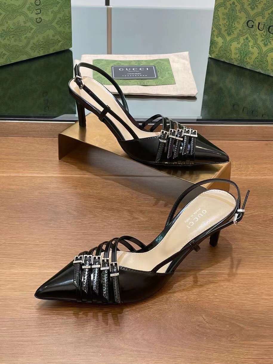 (1:1 replica) Gucci Leather Slingback Women s Shoes 6.5cm News
