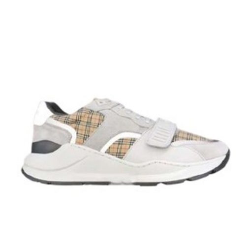 (1:1 replica) BURBERRY CHECK, SUEDE AND LEATHER SNEAKERS BBR009