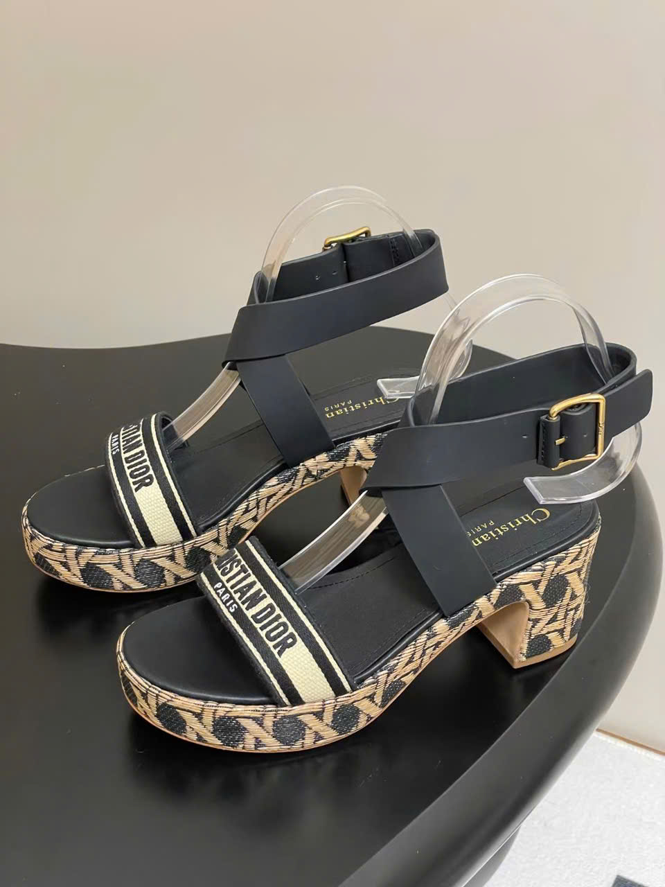 (1:1 replica) Christian Dior Graphic Cannage Wedge Sandals 7cm