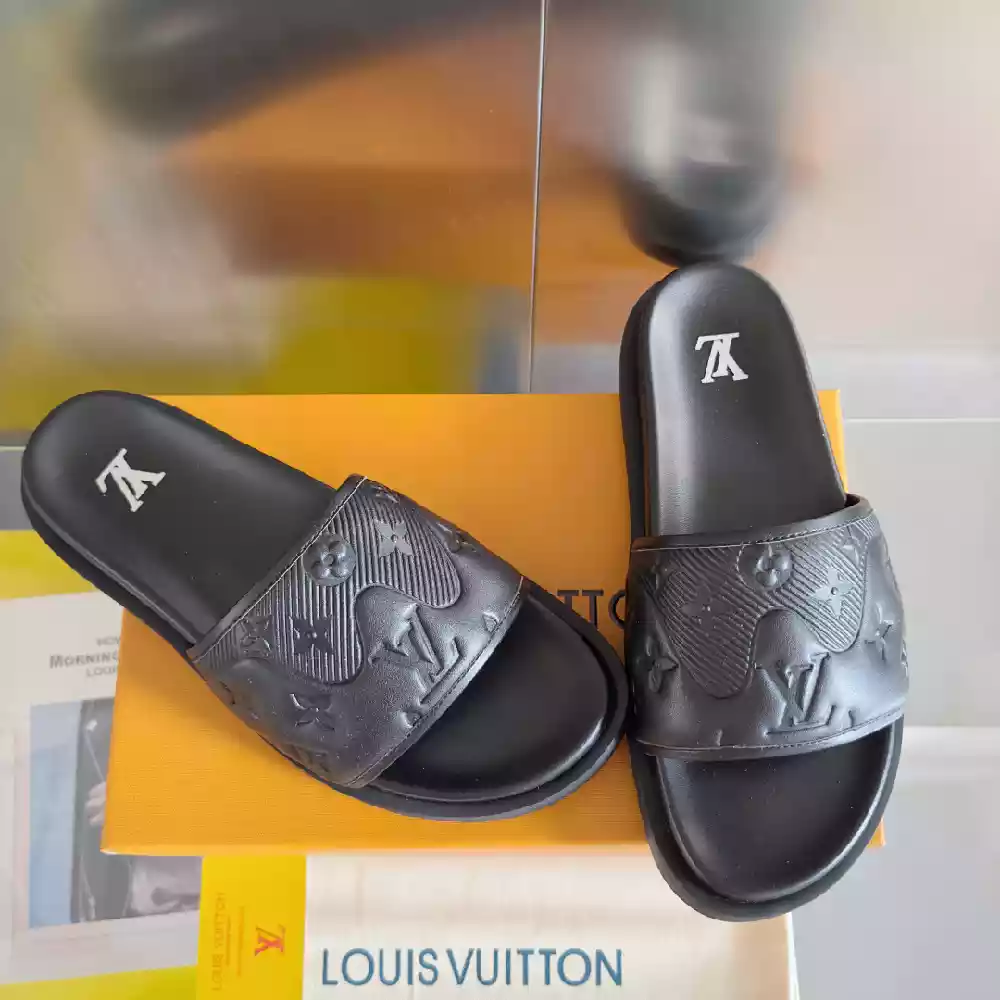 (1:1 replica) LOUIS VUITTON PALM LEATHER PREMIUM SLIDE LVSD056