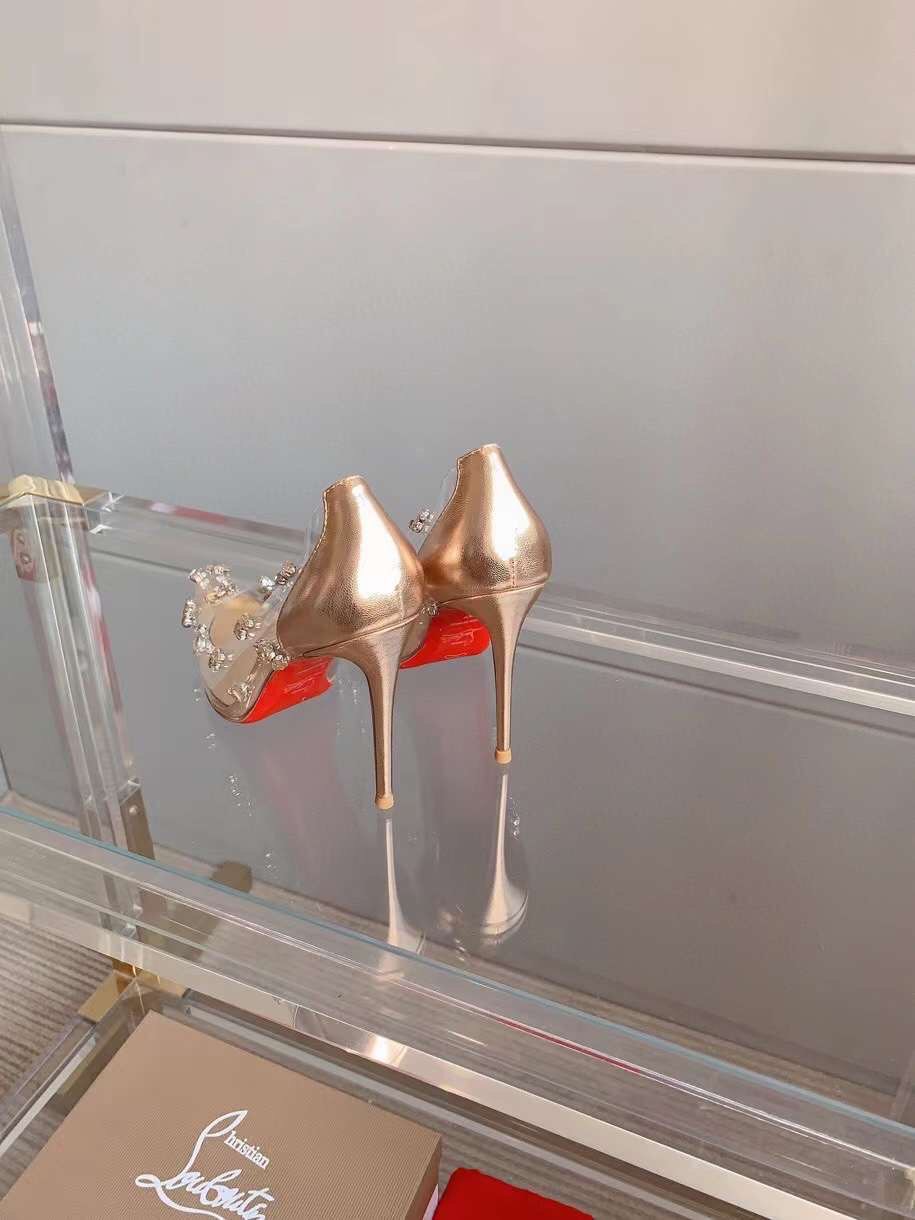 (1:1 replica) Christian Louboutin Degraqueen Embellished PVC Pumps