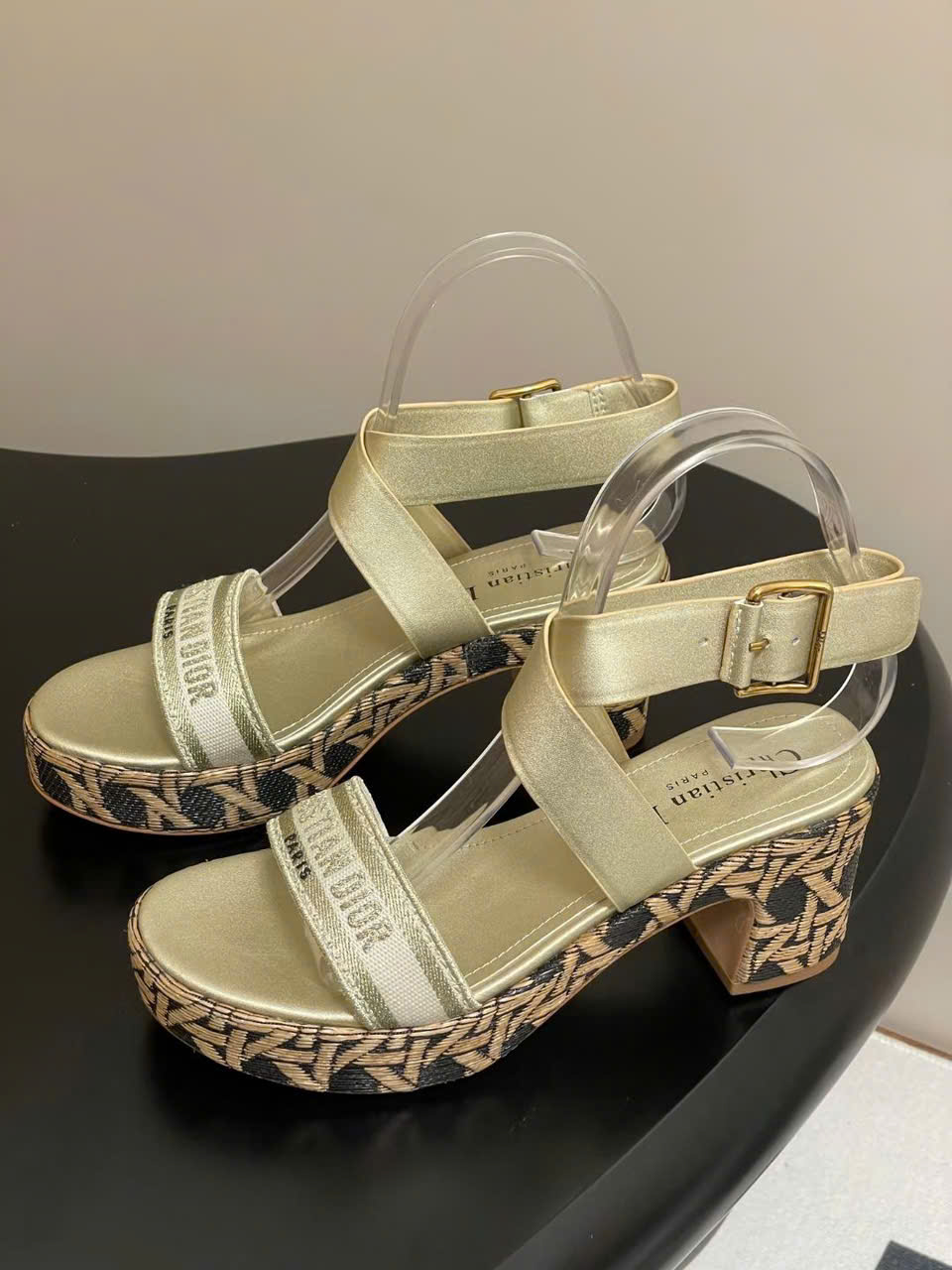 (1:1 replica) Christian Dior Graphic Cannage Wedge Sandals 7cm