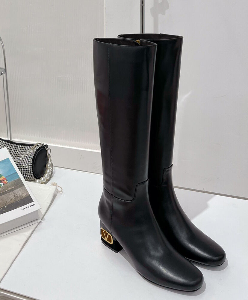 (1:1 replica) Valentino Garavani Heritage Calfskin Boot 60MM Black