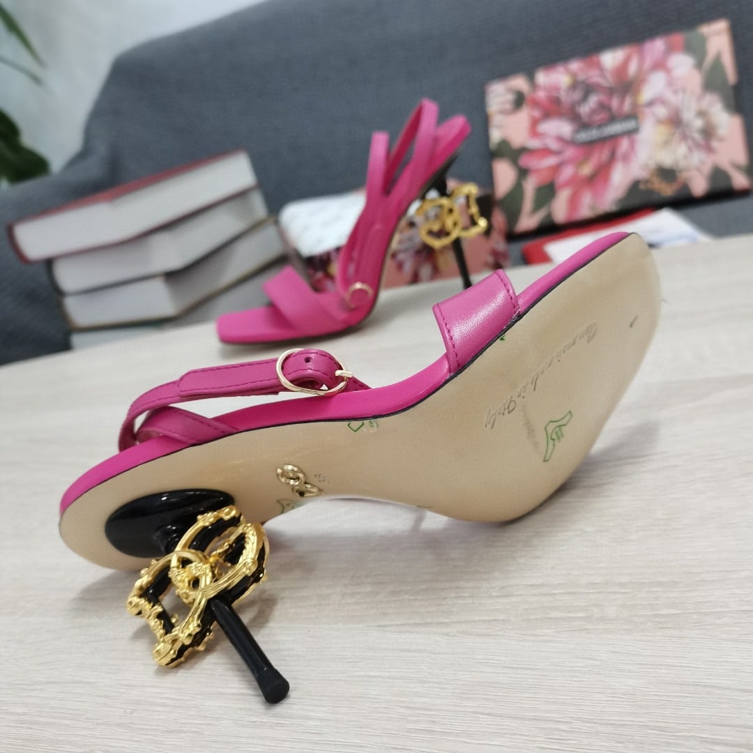 (1:1 replica) Dolce Gabbana Patent Sandals Pink For Women DG Shoes