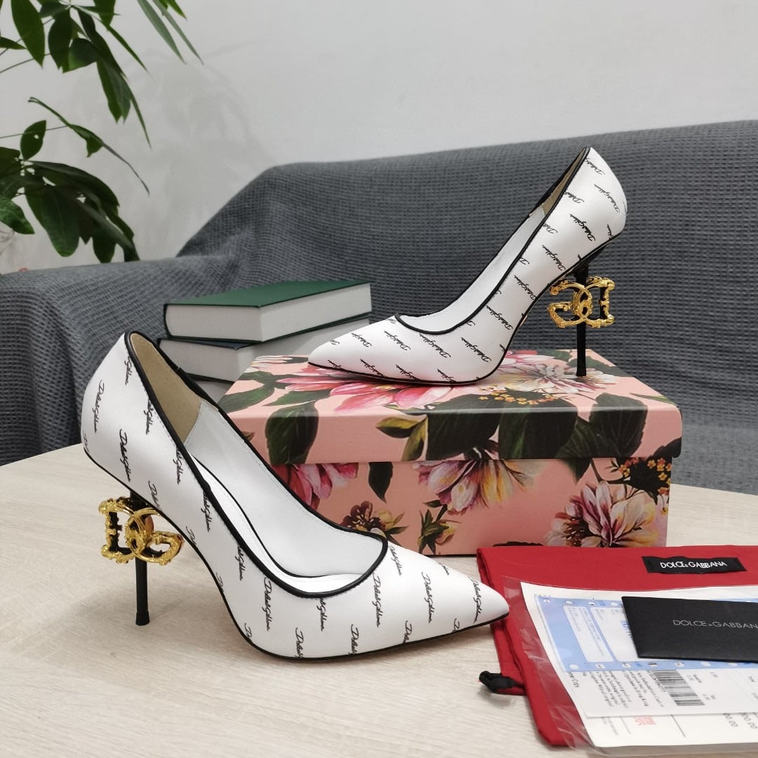 (1:1 replica) Dolce Gabbana Nappa Pumps White For Women DG Shoes