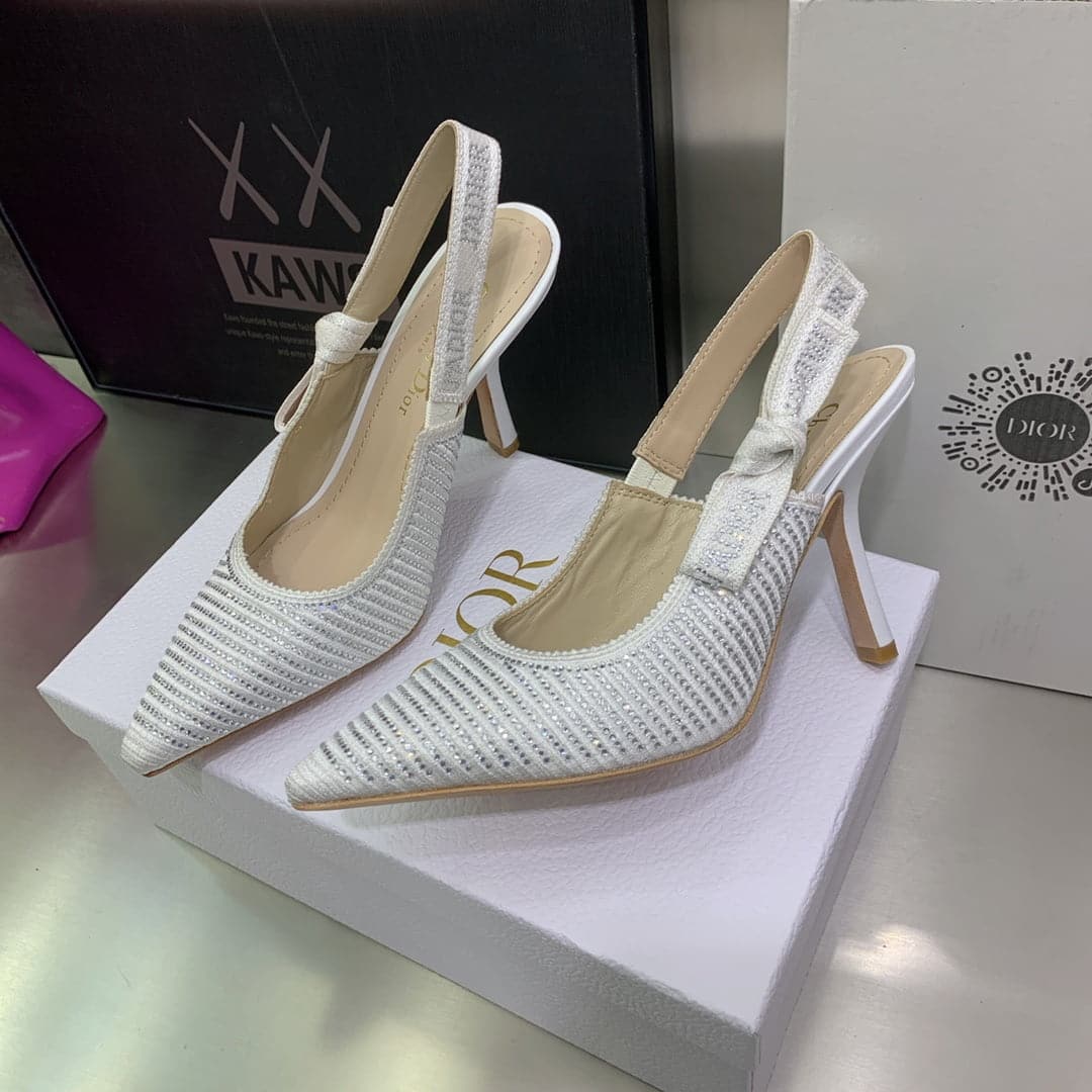 (1:1 replica) Christian Dior Women s J Adior Slingback Pump White For Women CD KCP867LHE_S10W