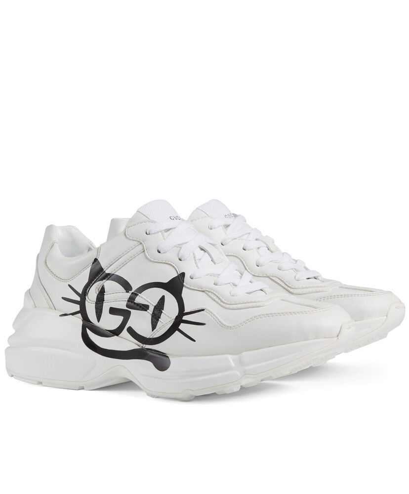 (1:1 replica) Gucci Unisex Rhyton Sneaker With Cat Eyes White