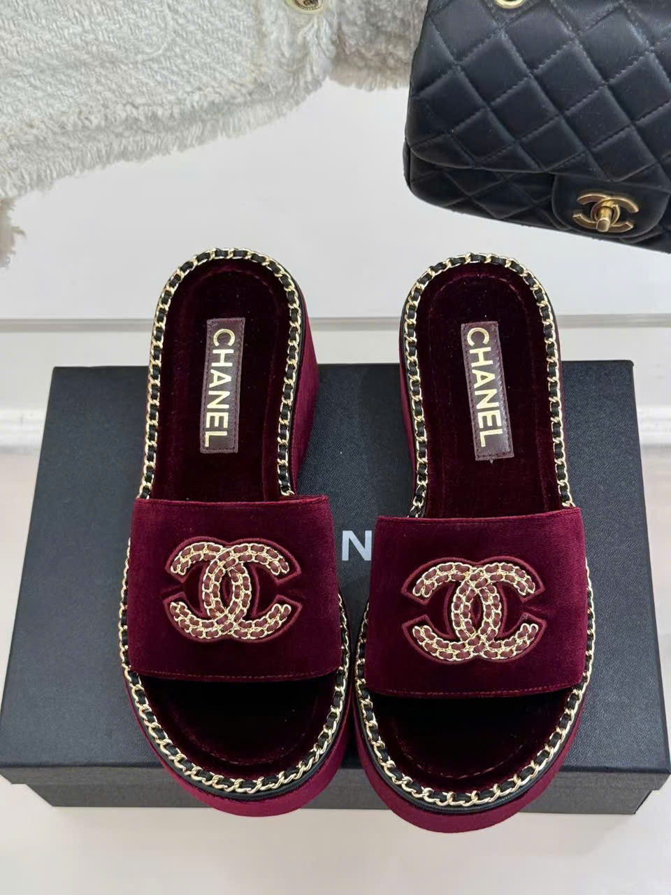 (1:1 replica) Chanel C Logo Women s Wedge Sandals New Arrival