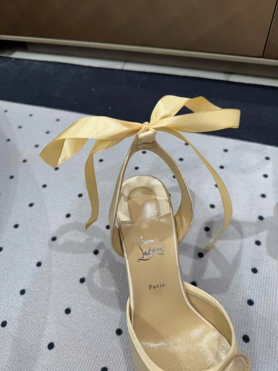 (1:1 replica) Christian Louboutin Cassia Satin Lace Up Heel Shoes 10cm