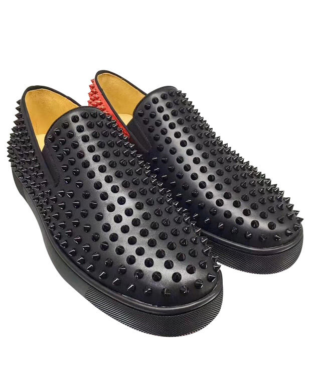 (1:1 replica) Christian Louboutin Roller Boat Men s Flat Black
