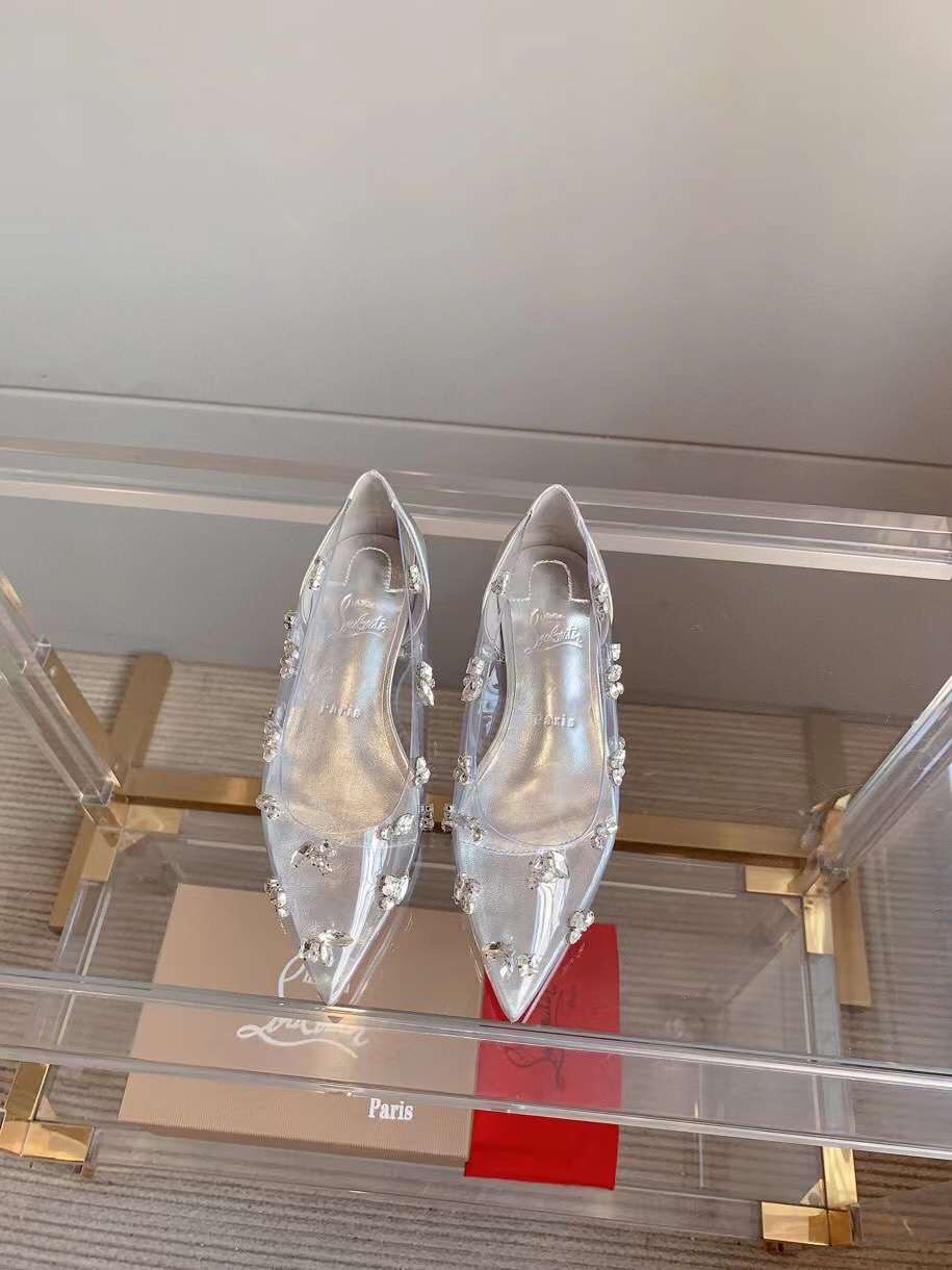 (1:1 replica) Christian Louboutin Degraqueen Embellished PVC Pumps