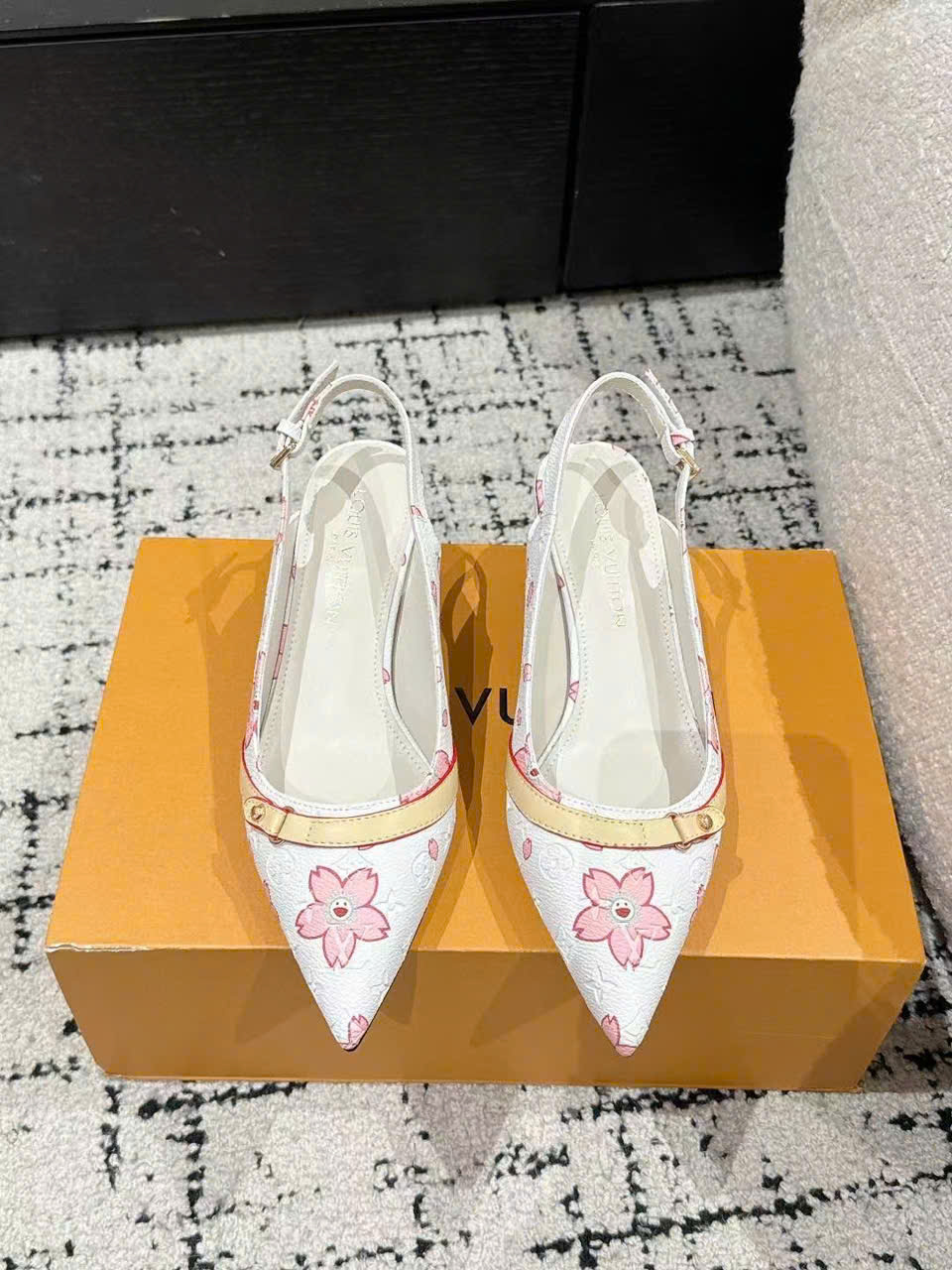 (1:1 replica) Louis Vuitton X Takashi Murakami Slingback Shoes 4.5cm