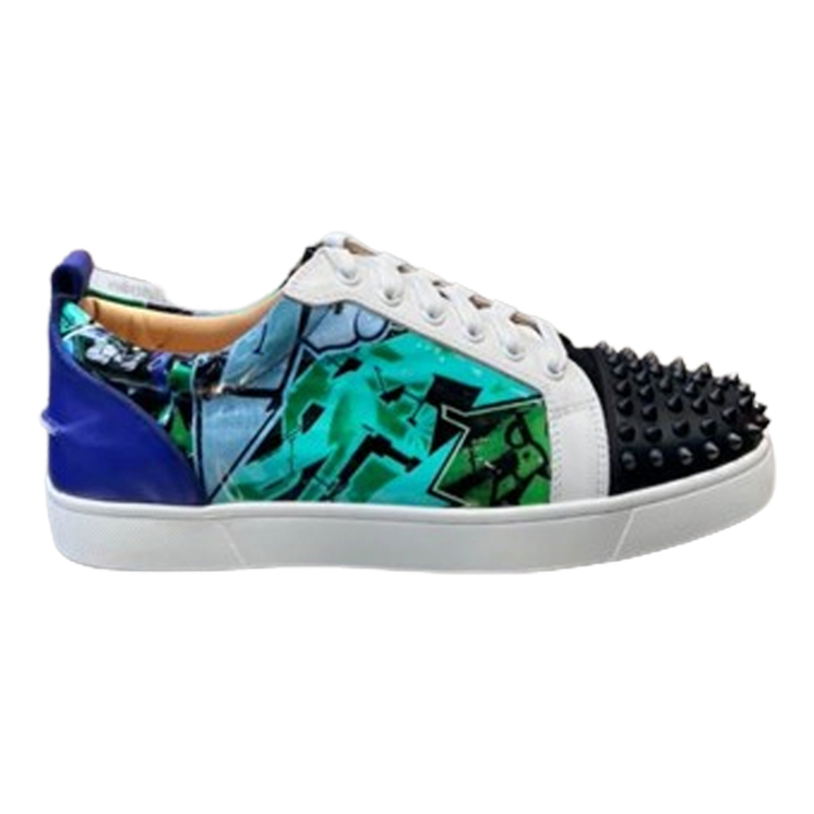 (1:1 replica) Christian Louboutin Casual Rivet Low Top Spikes Flats Blue Sneaker CLS046
