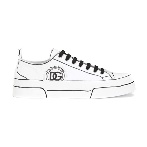 (1:1 replica) DOLCE GABBANA HAND PAINTED CANVAS PORTOFINO LIGHT SNEAKERS IN WHITE – DG008