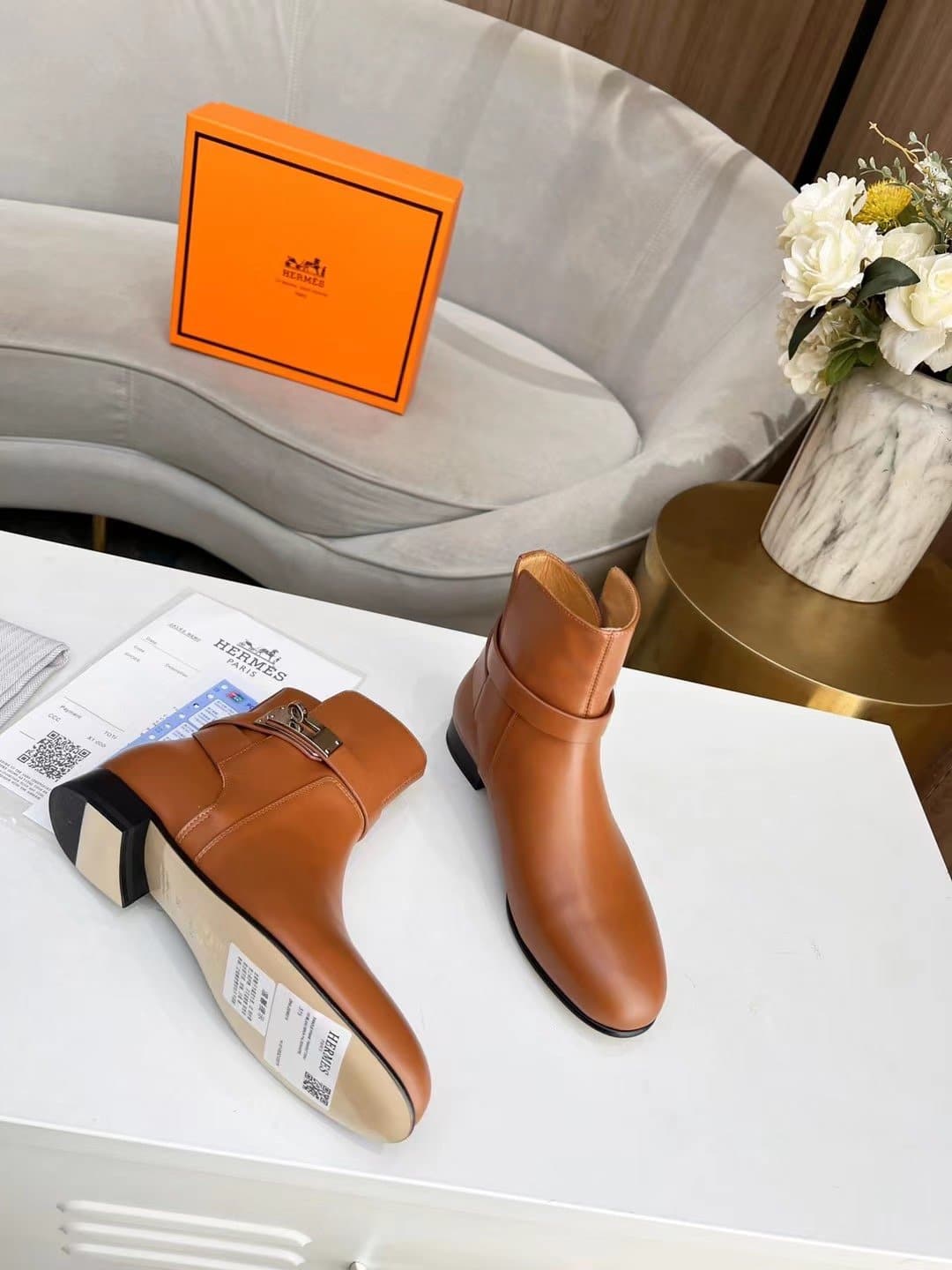 (1:1 replica) Hermes Neo Ankle Boot Brown For Women, Women s Shoes H202255Z