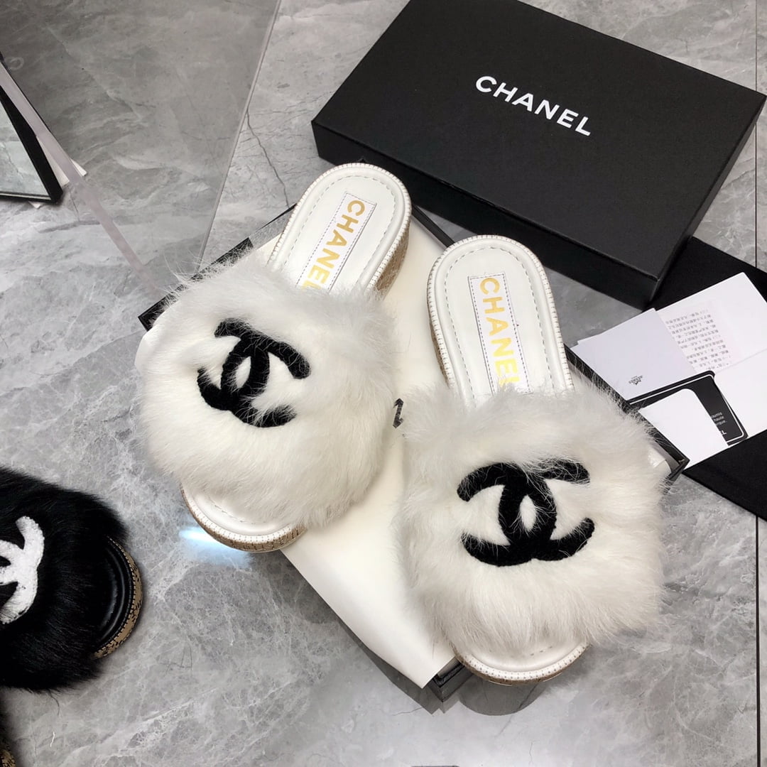 (1:1 replica) Chanel Women s Mules White For Women 1.4in/3.5cm
