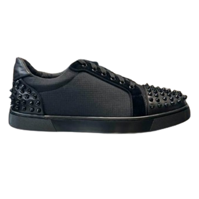 (1:1 replica) Christian Louboutin Casual Rivet Low Top Spikes Flats Black Sneaker CLS047