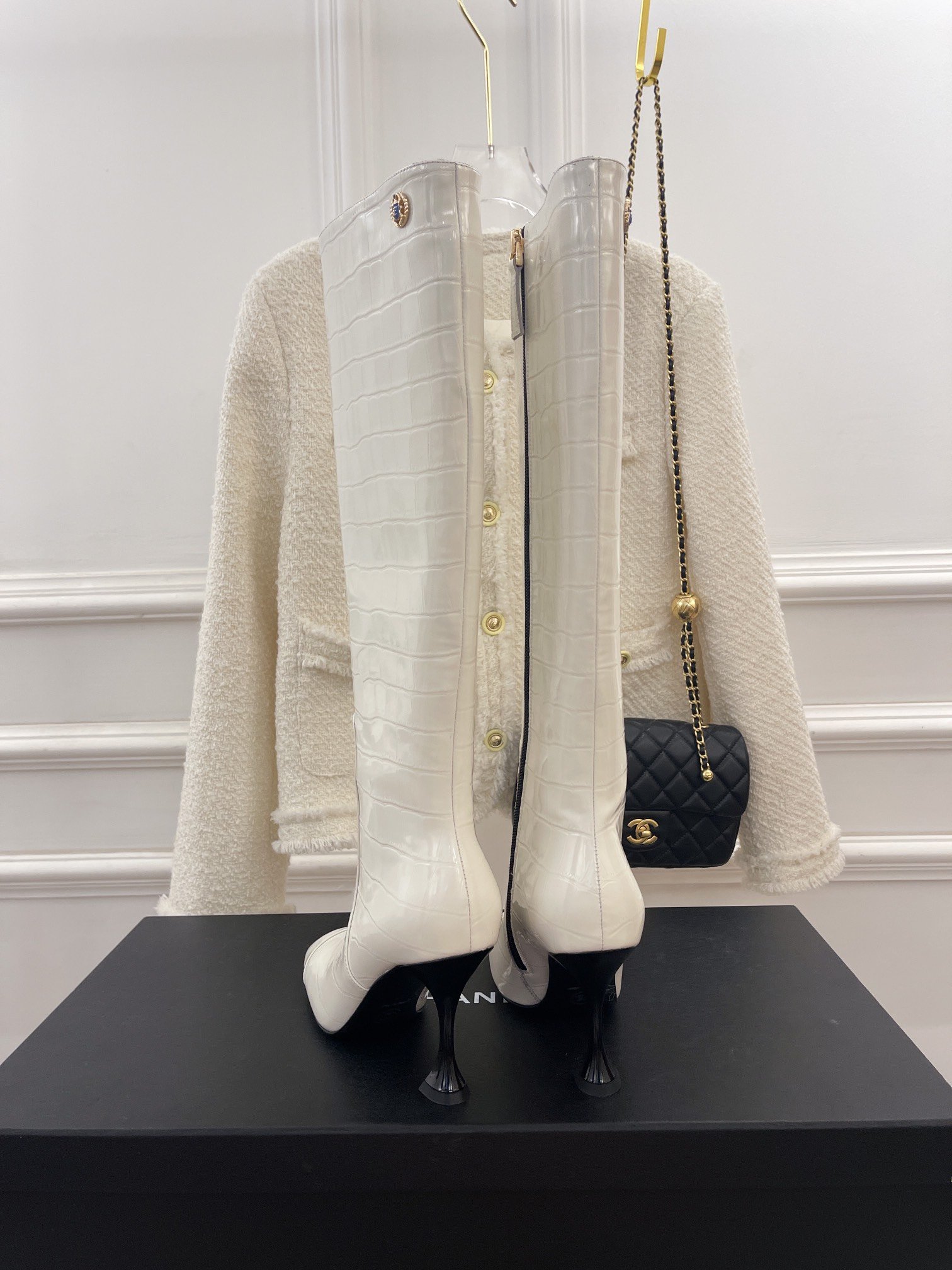 (1:1 replica) Chanel Women s High Boot White For Women 20.1in/51cm