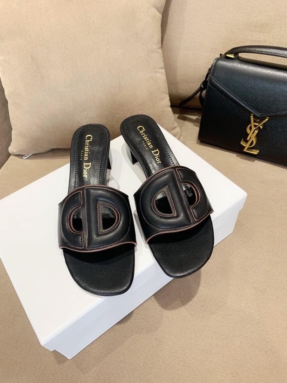 (1:1 replica) Christian Dior D Club Slide Black For Women CD