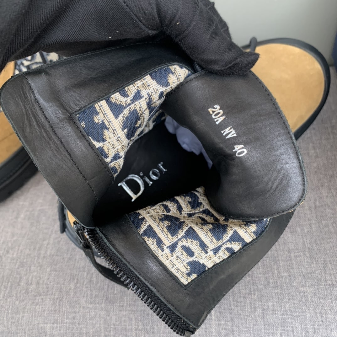(1:1 replica) Christian Dior Women s Dior With Oblique Jacquard Ankle Boot Brown For Women CD