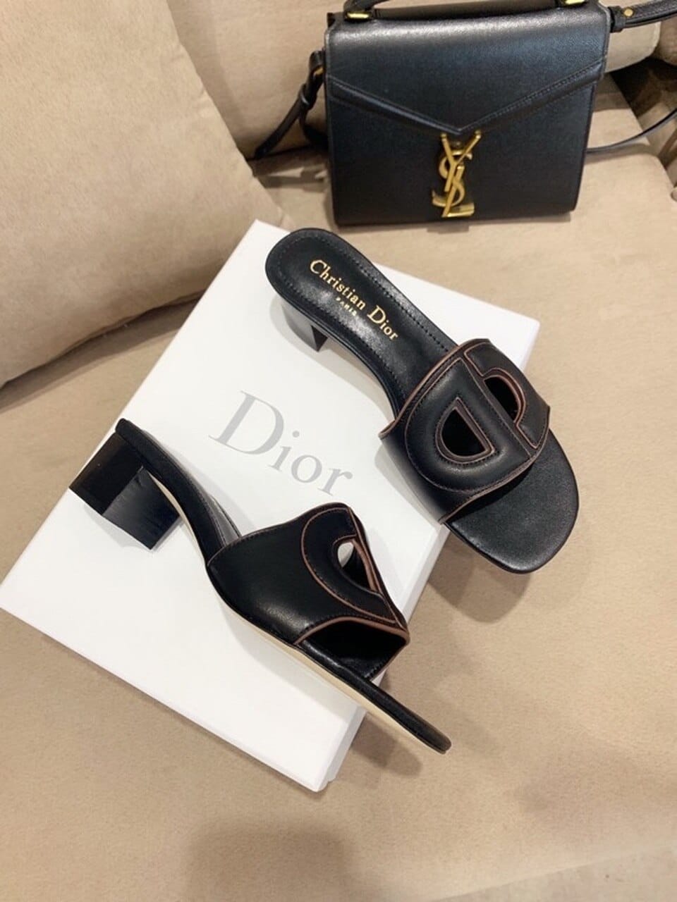 (1:1 replica) Christian Dior D Club Slide Black For Women CD