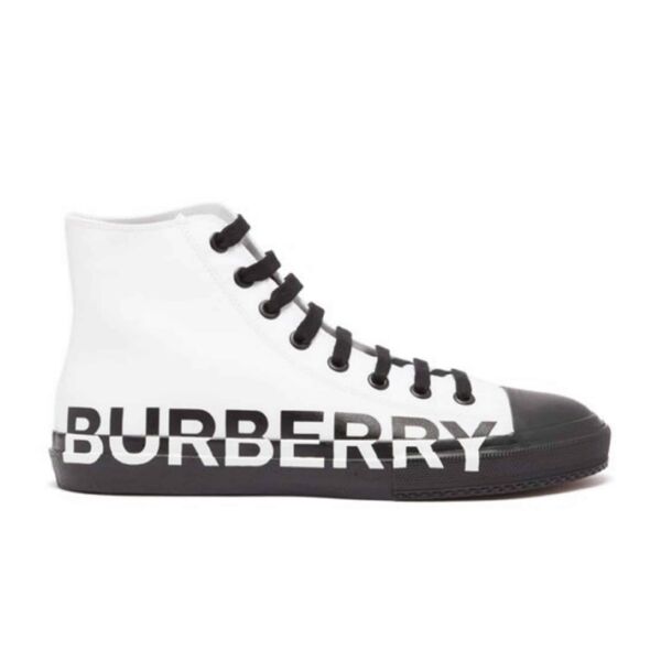 (1:1 replica) BURBERRY LOGO PRINT GABARDINE HIGH-TOP SNEAKERS BBR029