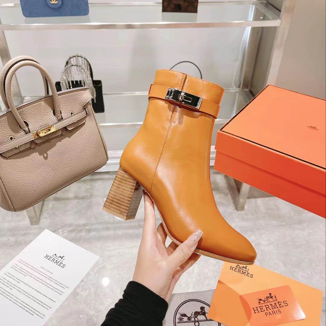 (1:1 replica) Hermes Saint Germain Ankle Boot Brown For Women, Women s Shoes H202257Z A3370