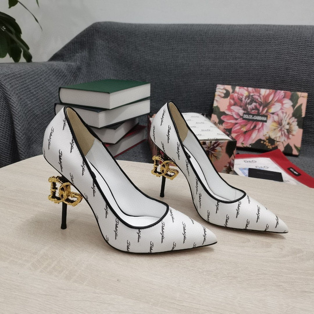 (1:1 replica) Dolce Gabbana Nappa Pumps White For Women DG Shoes