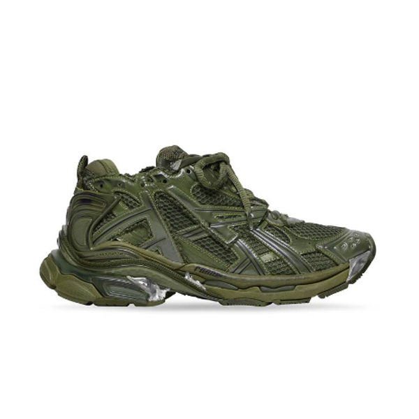 (1:1 replica) BALENCIAGA RUNNER TRAINERS IN DARK GREEN MESH AND NYLON BLA025