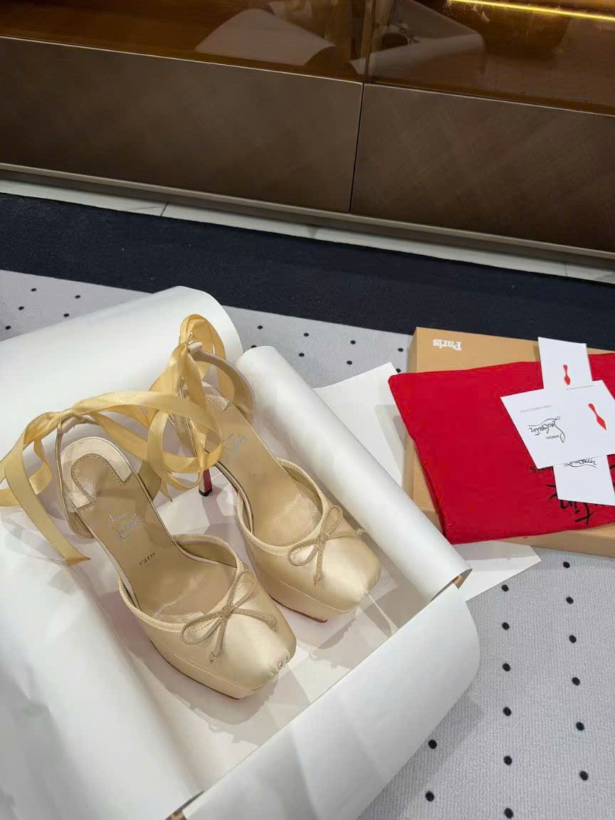 (1:1 replica) Christian Louboutin Cassia Satin Lace Up Heel Shoes 15.5cm
