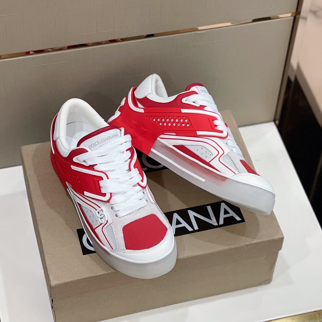 (1:1 replica) Dolce Gabbana Sneakers With DG Logo Red For Women DG Shoes
