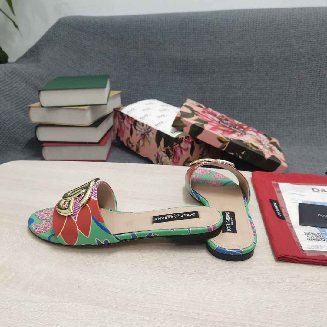 (1:1 replica) Dolce Gabbana Jacquard Slides With DG Logo Multicolour For Women DG Shoes CQ0455AY27287768
