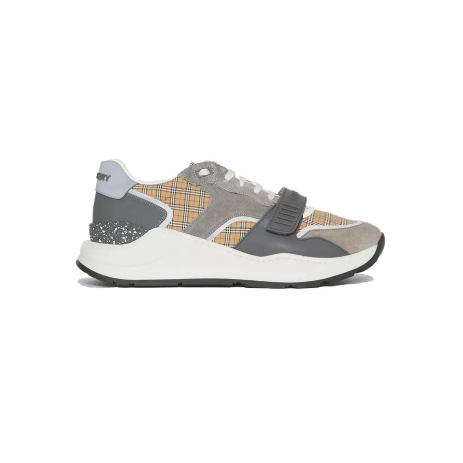 (1:1 replica) BURBERRY CHECK, SUEDE AND LEATHER SNEAKERS BBR010