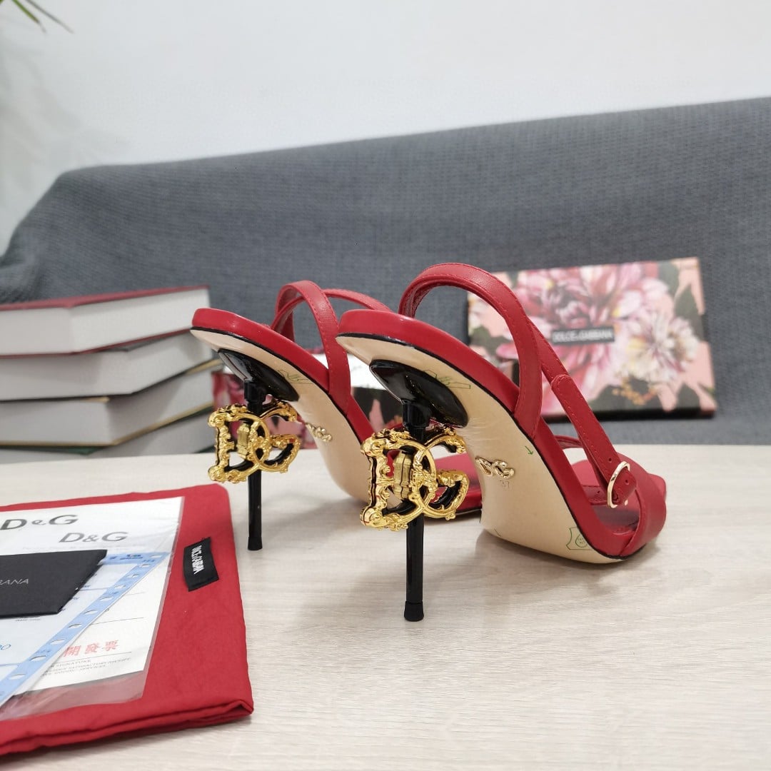 (1:1 replica) Dolce Gabbana Patent Sandals Red For Women DG Shoes
