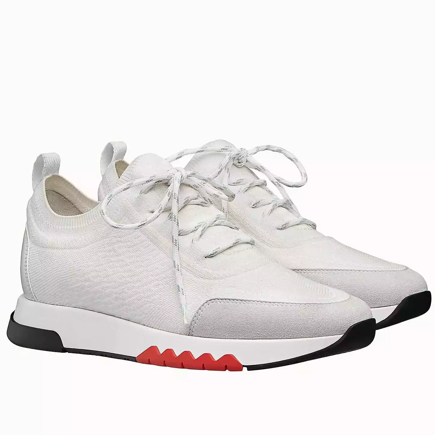 (1:1 replica) Hermes Men s Addict Sneakers In White Knit HM037