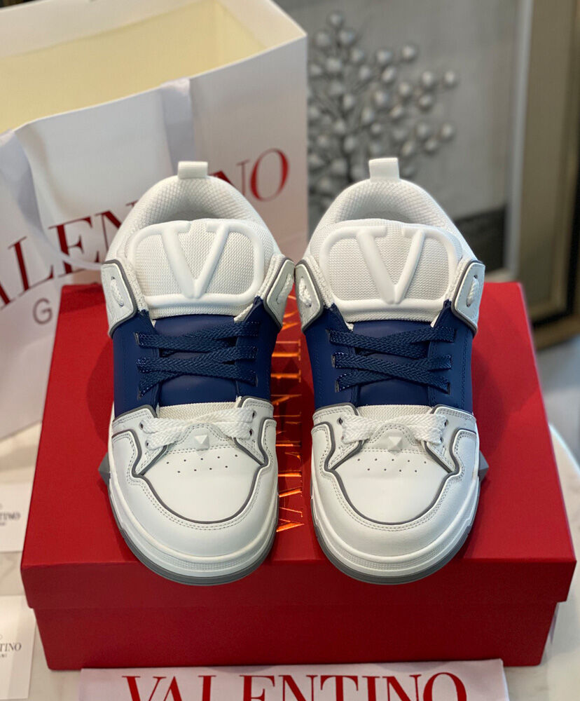 (1:1 replica) Valentino Unisex Open Skate Calfskin And Fabric Sneaker