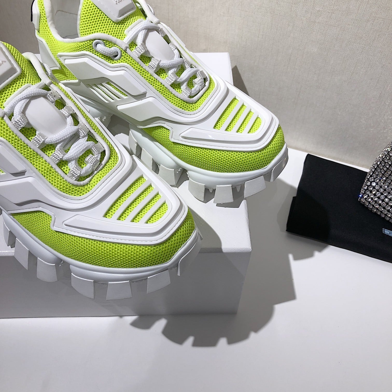 (1:1 replica) Prada Cloudbust Thunder Sneakers Green And White For Women PRD
