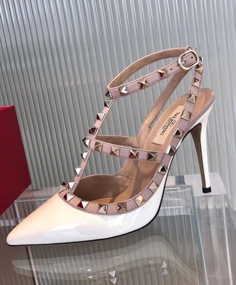 (1:1 replica) Valentino Garavani Patent Rockstud Caged Pump 100mm
