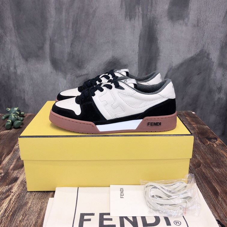 (1:1 replica) FENDI MATCH LOW-TOP SNEAKERS IN BLACK SUEDE FDS005