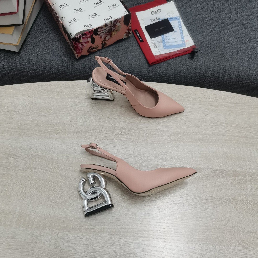(1:1 replica) Dolce Gabbana Satin Sandals With 3.5 Heel Pink For Women DG Shoes
