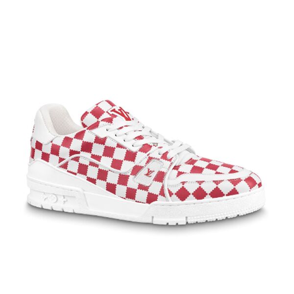 (1:1 replica) LOUIS VUITTON TRAINER SNEAKER RED WHITE DAMIER LVS044