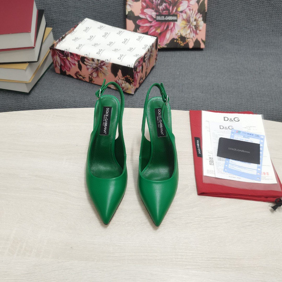 (1:1 replica) Dolce Gabbana Satin Sandals With 3.5 Heel Green For Women DG Shoes